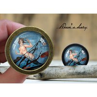 Meerjungfrau Muster Glas Cabochon Knauf Vintage Bronze Schrank Knauf Meerjungfrau Muster Glas Cabochon Knauf Vintage Bronze Schrank Knauf von Dandiary