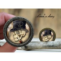Skelett Gewölbter Glas Cabochon Knauf Vintage Bronze Schrank Knauf Skelett Gewölbter Glas Cabochon Knauf Vintage Bronze Schrank Knauf von Dandiary