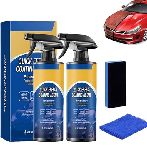 Dandin 2PCS Quick Effect Coating Agent, 3 in 1 Hochschutz-Auto-Beschichtungsspray, Spray Coating Agent, Autos Kratzer Entferner, Auto Nano Beschichtungs spray, Beschichtungsspray Autolack von Dandin