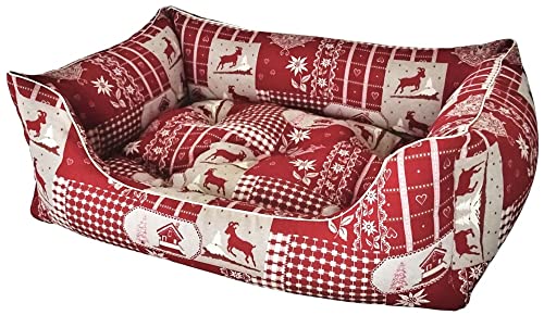 Dandy Dog Hundebett Kitzbühel Red - abziehbar Bezug und Füllung waschbar robust kuschelig hochwertig Made in Germany - Größe L von Dandy Dog