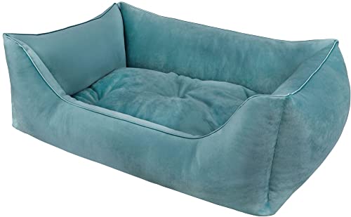 Dandy Dog Hundebett Magic Velvet Petrol - abziehbar Bezug und Füllung waschbar hochwertiger Samt kuschelig robuste Qualität Made in Germany - Größe L von Dandy Dog