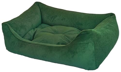 Dandy Dog Hundebett Relax Green - abziehbar Bezug und Füllung waschbar Kuschelig robuster Samtcord hochwertige Qualität Made in Germany - Größe XL von Dandy Dog