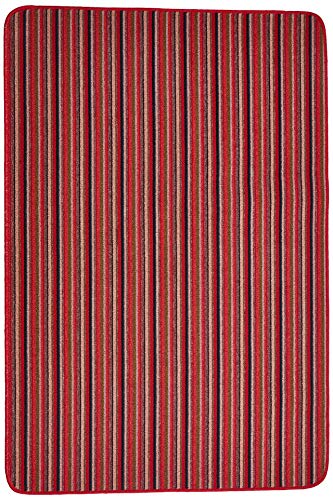 William Armes Ios gestreifter waschbarer Teppich, Polypropylen (PP) Gummi, rot, 100 x 150 cm (Rectangular) William Armes Ios gestreifter waschbarer Teppich, Polypropylen (PP) Gummi, rot, 100 x 150 cm (Rectangular) von William Armes