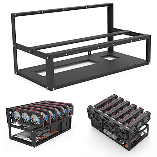 6 Graphics Card Holder Mining Rig Frame Open Mining Rig Frame Mining Frame Gehäuse aus Stahl, Halterung für Miniercomputer stapelbar, Plattform für ère von Danfer