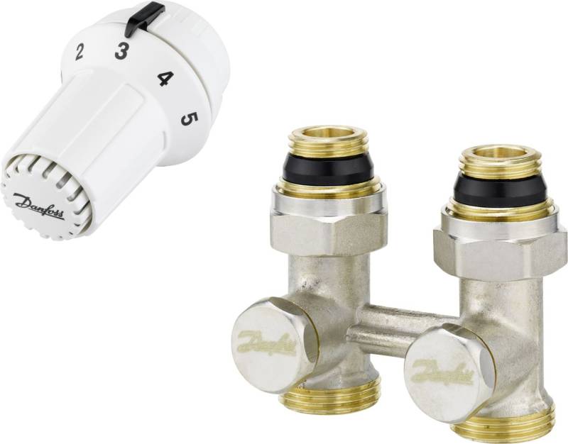 Danfoss Hahnblock Themostat-Set RAS-C + RLV-KS 1/2 Durchgang von Danfoss
