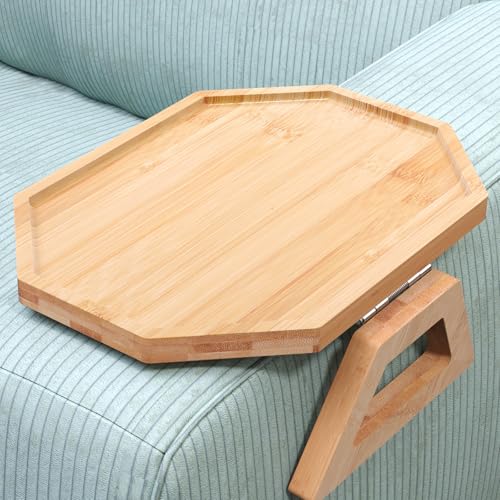Danfoxer Quadratisches achteckiges Sofa-Armlehntablett aus Bambus von Danfoxer