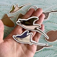Magnet Set - Rochen Magnete | 9 Rochen, Adlerrochen, Schmetterlings Fledermaus Manta Geschenk von DangCuteFish