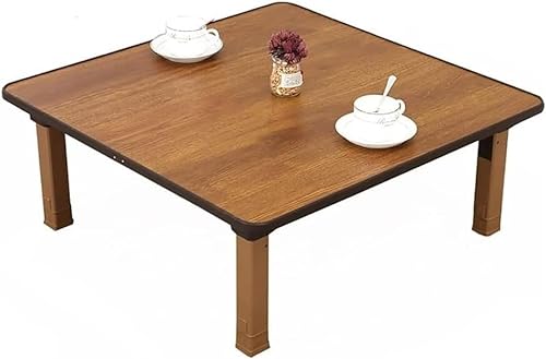 DangLeKJ Quadratischer klappbarer Tee-Couchtisch im japanischen Stil, niedriger Tisch, Esstisch, Arbeitstisch, Kleiner Schreibtisch, für Tatami-Sitzungen auf dem Boden, Schlafzimme von DangLeKJ