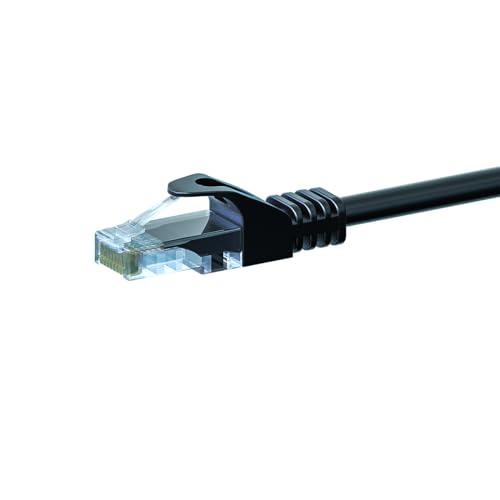 Danicom CAT 5e Netzwerkkabel U/UTP - 1,50 Meter - Schwarz - CCA, POE, Ethernet, LAN, Patchkabel, Datenkabel, RJ45, für Serverschränke, Switches, Router, Modems! von Danicom