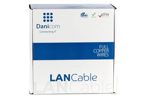 Danicom CAT5E UTP 100m Starrleiter - LSZH (Dca), POE, Ethernet, LAN, Patchkabel, Datenkabel, RJ45 - für Serverschränke, Switches, Router, Modems! von Danicom