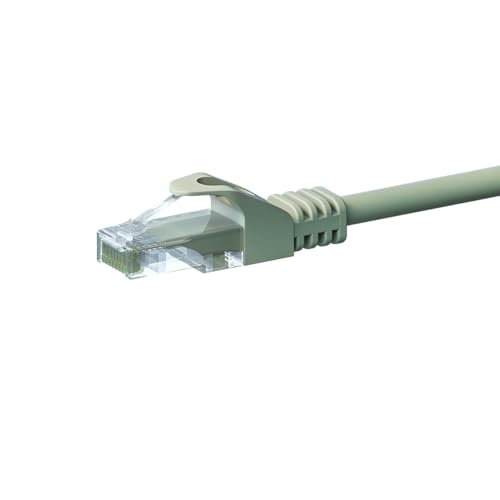 Danicom CAT5e Netzwerkkabel - U/UTP - 1 meter - Grau - 100% Kupfer, POE, Ethernet, LAN, Patchkabel, Datenkabel, RJ45, für Serverschränke, Switches, Router, Modems! von Danicom