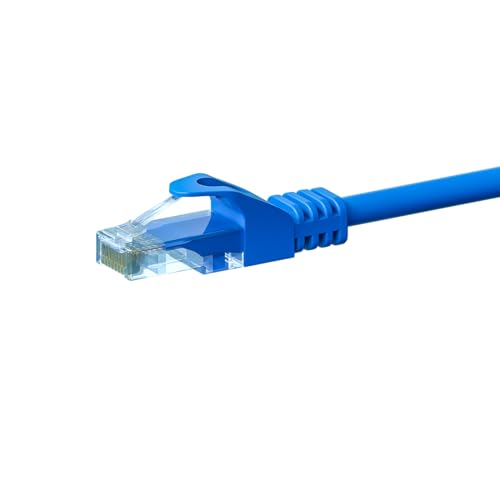 Danicom CAT5e Netzwerkkabel - U/UTP - 2 meter - Blau - 100% Kupfer, POE, Ethernet, LAN, Patchkabel, Datenkabel, RJ45, für Serverschränke, Switches, Router, Modems! von Danicom