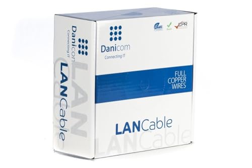Danicom CAT7 S/FTP 100m Außenkabel Starrleiter - PE (Fca), POE, Ethernet, LAN, Patchkabel, Datenkabel, RJ45 - für Serverschränke, Switches, Router, Modems! von Danicom
