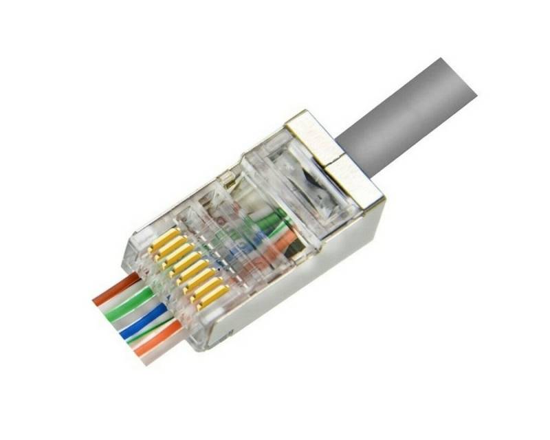 Danicom Netzwerkstecker CAT6 Pass Through RJ45 Netzwerkstecker - geschirmt - für flexible von Danicom