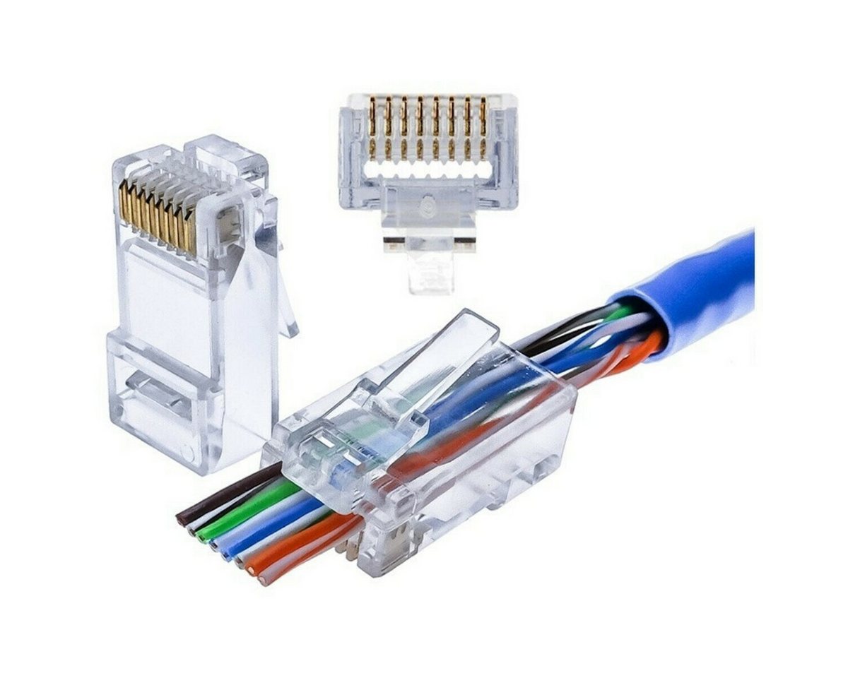 Danicom Netzwerkstecker CAT6 Pass Through RJ45 Netzwerkstecker - ungeschirmt - für flexible Danicom Netzwerkstecker CAT6 Pass Through RJ45 Netzwerkstecker - ungeschirmt - für flexible von Danicom