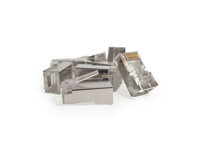 Danicom Netzwerkstecker RJ45 CAT 6 Netzwerkstecker – geschirmt - für Starrleiter - 10 Stück von Danicom