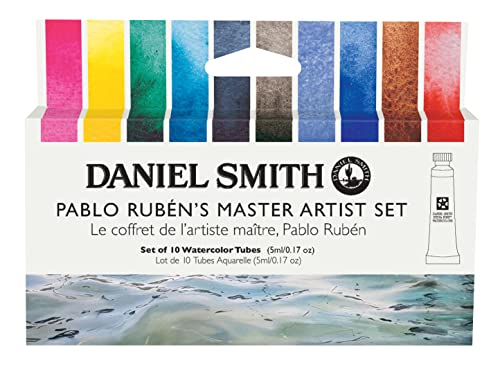 DANIEL SMITH 285610401 10 x 5 ml Pablo Rubens Master Artist Set, Blues, 5 ml (10er Pack), 50 Milliliter von Daniel Smith