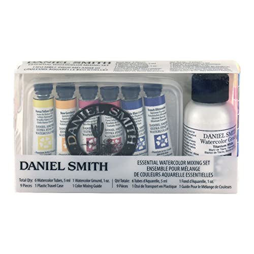 Daniel Smith Watercolor, Essential Mixing Set with 5ml Essential colors, 1oz Watercolor ground, mixing guide and plastic travel case (285610117) von Daniel Smith