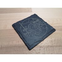 2Er Set - Schieferuntersetzer Mit Minden Motiv Mindener Buttjer von DanielGreveDesign