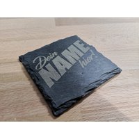 2Er Set - Schieferuntersetzer Mit Wunschmotiv Z.b. Zum Valentinstag von DanielGreveDesign