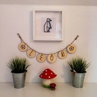 Buchstabengirlande Aus Holz 8cm, Holzgirlande, Namensgirlande, Banner Rund von DanielGreveDesign