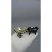 Antik British Adie & Lovekin Miniatur Silber Figur Hund Zugrad Wagen Novelty Pin Kissen Chester 1911 Exquisite Sammler Geschenk von DanielTreasures