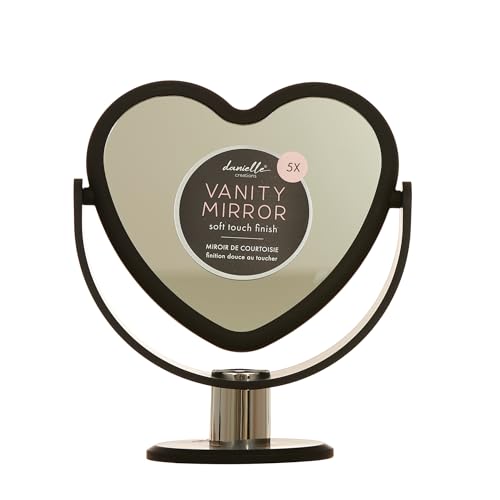 Oberkanada Schminkspiegel mit 5-facher Vergrößerung, Schwarz / Blush Heart Danielle Creations von DC DANIELLE