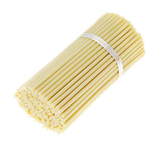 Danilovo 30 Stück Weiß Bienenwachs Kerzen - Orthodoxe Kerzen für Gebet, Rituals, Tischdeko Hochzeit - Ungiftig, Ruß - Tropffrei, Lang, Nachhaltige Produkte, N20, Höhe: 30,5 cm, Ø 9,6 mm von Danilovo