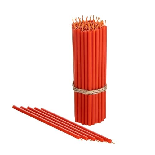 Danilovo Reine Bienenwachskerzen – tropffrei, rauchfrei, hohe, dünne Spitzkerzen – dekorative Kerzen für Kirchgebet, Deko oder Geburtstagskerzen – Honigduft Kerzen – 16,5 x 0,57 cm (Orange, 50 Stück) Danilovo Reine Bienenwachskerzen – tropffrei, rauchfrei, hohe, dünne Spitzkerzen – dekorative Kerzen für Kirchgebet, Deko oder Geburtstagskerzen – Honigduft Kerzen – 16,5 x 0,57 cm (Orange, 50 Stück) von Danilovo