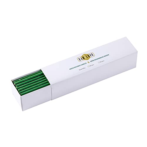 Danilovo Bienenwachs Kerzen 30 Stück (Grün) - Orthodoxe Kerzen für Gebet Rituals Tischdeko - Ungiftig, Ruß - Tropffrei, Lang, Nachhaltige Produkte (Höhe 16,5 cm) von Danilovo