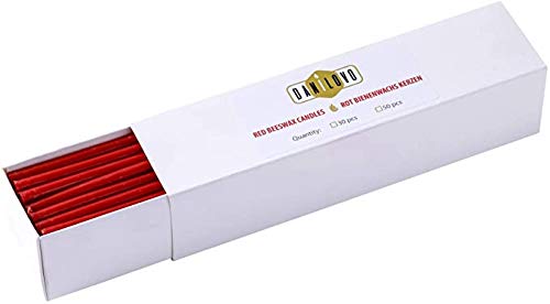 Danilovo Bienenwachs Kerzen 30 Stück (Rot) - Orthodoxe Kerzen für Gebet Rituals Tischdeko - Ungiftig, Ruß - Tropffrei, Lang, Nachhaltige Produkte (Höhe 18,5 cm) von Danilovo