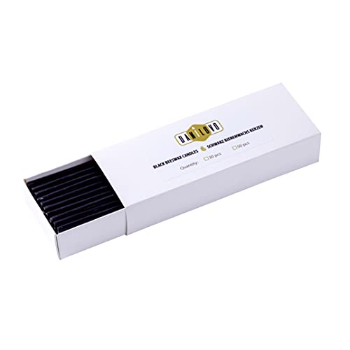 Danilovo Bienenwachs Kerzen 50 Stück (Schwarz) - Orthodoxe Kerzen für Gebet Rituals Tischdeko - Ungiftig, Ruß - Tropffrei, Lang, Nachhaltige Produkte (Höhe 18,5 cm) von Danilovo