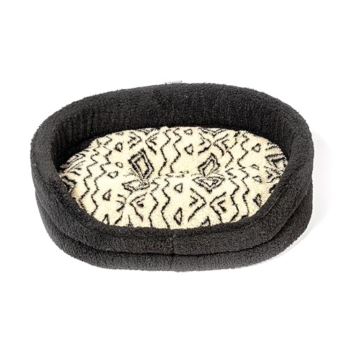 Danish Design Neutrales geometrisches Hundebett aus Sherpa-Fleece, für Erwachsene/Senioren/Welpenbetten – 61 cm, Grau von Danish Design