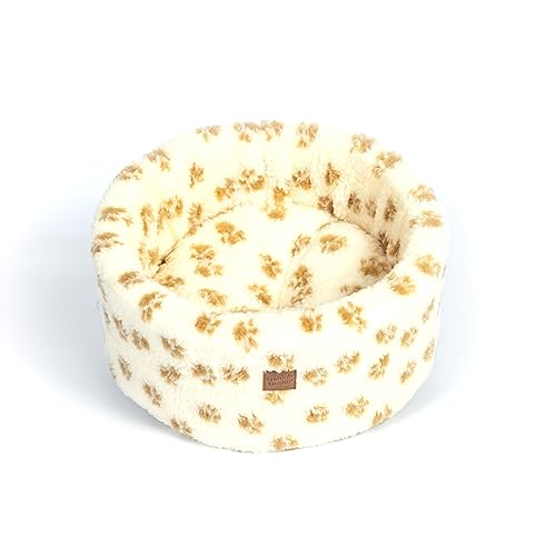 Danish Designs Sherpa-Fleece-Bett mit braunem Pfotenabdruck, maschinenwaschbar, groß, 50 cm Danish Designs Sherpa-Fleece-Bett mit braunem Pfotenabdruck, maschinenwaschbar, groß, 50 cm von Danish Design