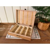 Vintage Holzkiste Für Dias | Aufbewahrungskassette Mit 120 Unterteilten Plätzen Gefertigt in Deutschland von DanishVintageCottage
