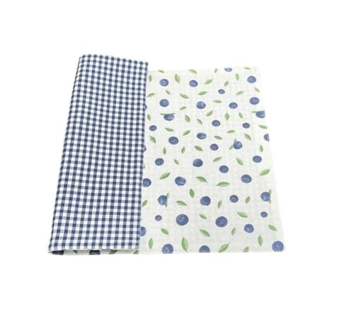 Tischset mit Blaubeeren weiß blau kariert Platzdeckchen Baumwolle 35 x 45 cm von Danishville