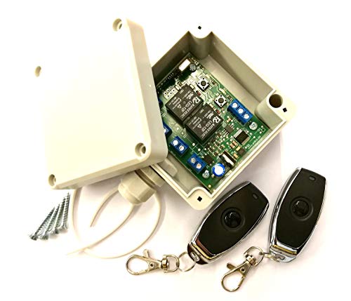 Funk Empfänger mini 433MHz Keeloq 12V universal programmierbar mit 2 Kanal ADK-23 (mit 2x Handsendern) von Danitech