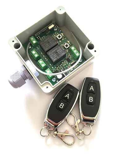 Funk Empfänger mini 433MHz Keeloq 12V universal programmierbar mit 2 Kanal ADK-23 (mit 2x Handsendern) von Danitech