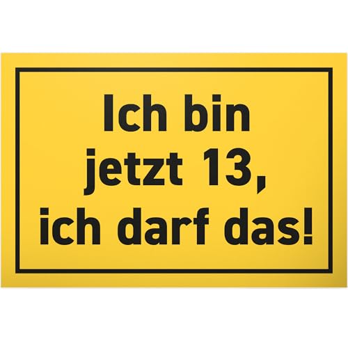 DankeDir! 13 ich darf das - Schild 30 x 20 cm - Partydeko Geschenkidee Dreizehnter Geburtstagsdeko Geburtstagskarte - 13 Jahre Geschenk Teenie Geburtstagsgeschenk 13er 13. Geburtstag DankeDir! 13 ich darf das - Schild 30 x 20 cm - Partydeko Geschenkidee Dreizehnter Geburtstagsdeko Geburtstagskarte - 13 Jahre Geschenk Teenie Geburtstagsgeschenk 13er 13. Geburtstag von DankeDir!