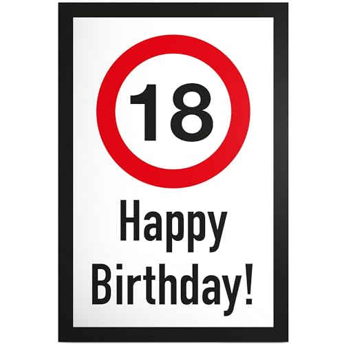 DankeDir! 18 Jahre Happy Birthday Schild - Geschenk 18. Geburtstag Geschenkidee Geburtstagsgeschenk Achtzehnten Geburtstagsdeko Partydeko Party Zubehör Geburtstagskarte von DankeDir!