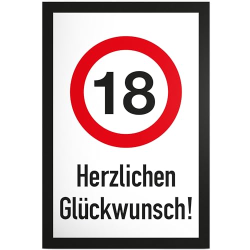 DankeDir! 18 Jahre Herzlichen Glückwunsch Schild - Geschenk 18. Geburtstag Geschenkidee Geburtstagsgeschenk Achtzehnten Geburtstagsdeko Partydeko Party Zubehör Geburtstagskarte von DankeDir!