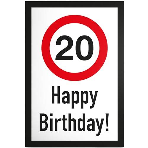 DankeDir! 20 Jahre Happy Birthday Schild - Geschenk 20. Geburtstag Geschenkidee Geburtstagsgeschenk Zwanigsten Geburtstagsdeko Partydeko Party Zubehör Geburtstagskarte von DankeDir!