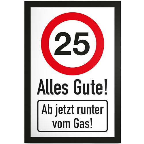DankeDir! 25 Jahre Alles Gute - Runter vom Gas - Geschenk 25. Geburtstag Geschenkidee Geburtstagsgeschenk Fünfundzwanzigsten Geburtstagsdeko Partydeko Party Zubehör Geburtstagskarte von DankeDir!