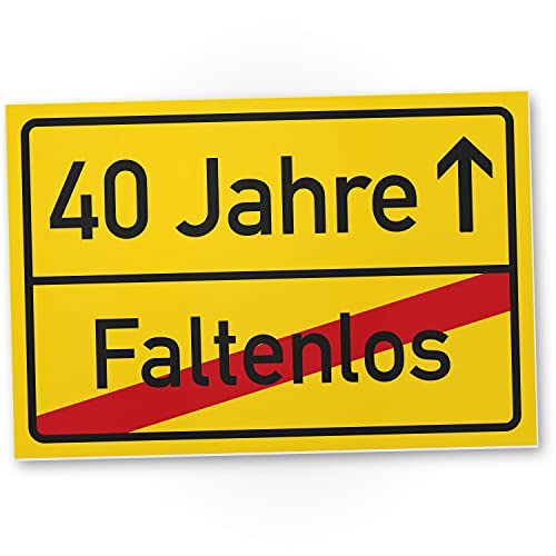 DankeDir! 40 Jahre (Faltenlos) Ortsschild - Schild Geschenk 40. Geburtstag Geschenkidee Geburtstagsgeschenk Vierzigsten Geburtstagsdeko Partydeko Party Zubehör Geburtstagskarte von DankeDir!