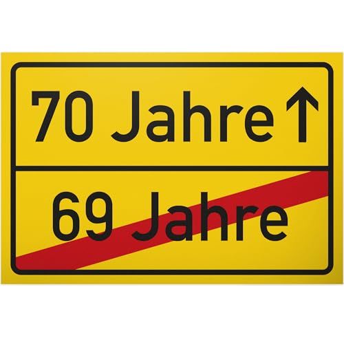 DankeDir! 70 Jahre (69 Jahre vorbei) - Schild Geschenk 70. Geburtstag Geschenkidee Geburtstagsgeschenk Siebzigsten Geburtstagsdeko Partydeko Party Zubehör Geburtstagskarte von DankeDir!