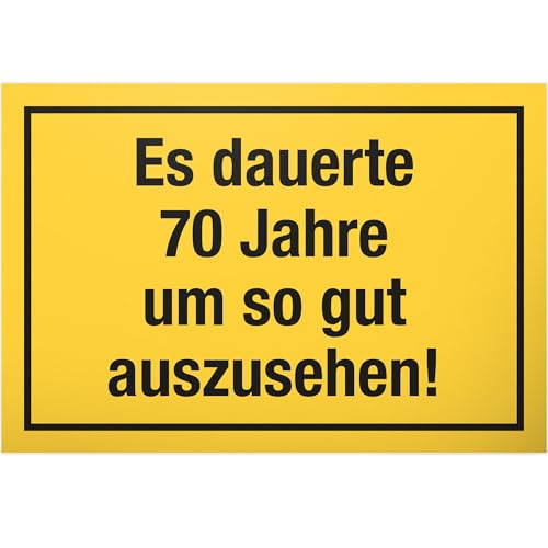 DankeDir! 70 Jahre - gutes Aussehen Schild - Geschenk 70. Geburtstag Geschenkidee Geburtstagsgeschenk Siebzigsten Geburtstagsdeko Partydeko Party Zubehör Geburtstagskarte von DankeDir!