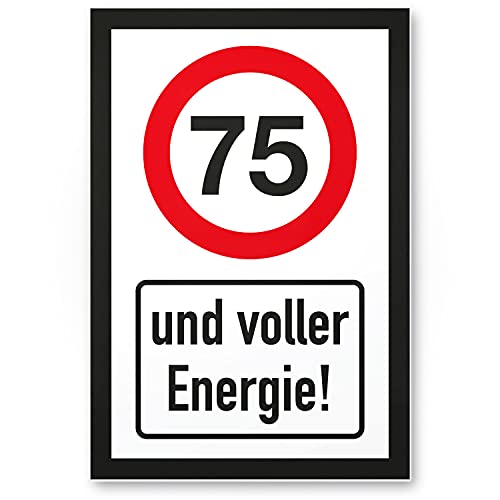 DankeDir! 75 Jahre Voller Energie Schild - Geschenk 75. Geburtstag Geschenkidee Geburtstagsgeschenk Fünfundsiebzigsten Geburtstagsdeko Partydeko Party Zubehör Geburtstagskarte von DankeDir!