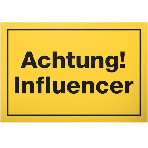 DankeDir! Achtung Influencer - Schild 30 x 20 cm - Spruchschild lustiger Spruch Türschild Geburtstagsgeschenk Wanddeko - Deko Kollegen Freunde Geschenkidee Partydeko Geschenk Party DankeDir! Achtung Influencer - Schild 30 x 20 cm - Spruchschild lustiger Spruch Türschild Geburtstagsgeschenk Wanddeko - Deko Kollegen Freunde Geschenkidee Partydeko Geschenk Party von DankeDir!