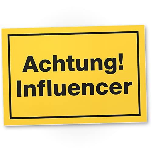 DankeDir! Achtung Influencer - Schild 30 x 20 cm - Spruchschild lustiger Spruch Türschild Geburtstagsgeschenk Wanddeko - Deko Kollegen Freunde Geschenkidee Partydeko Geschenk Party von DankeDir!