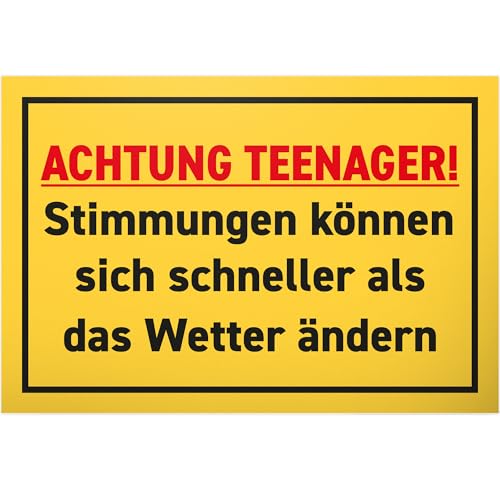 DankeDir! Achtung Teenager Pubertät - Schild - Jugendzimmer Teenie Spruch Jungen & Mädchen Zimmer Türschild Geschenkidee - Zimmer Deko Jugendliche Geschenk Idee Tür Deko Geburtstag von DankeDir!